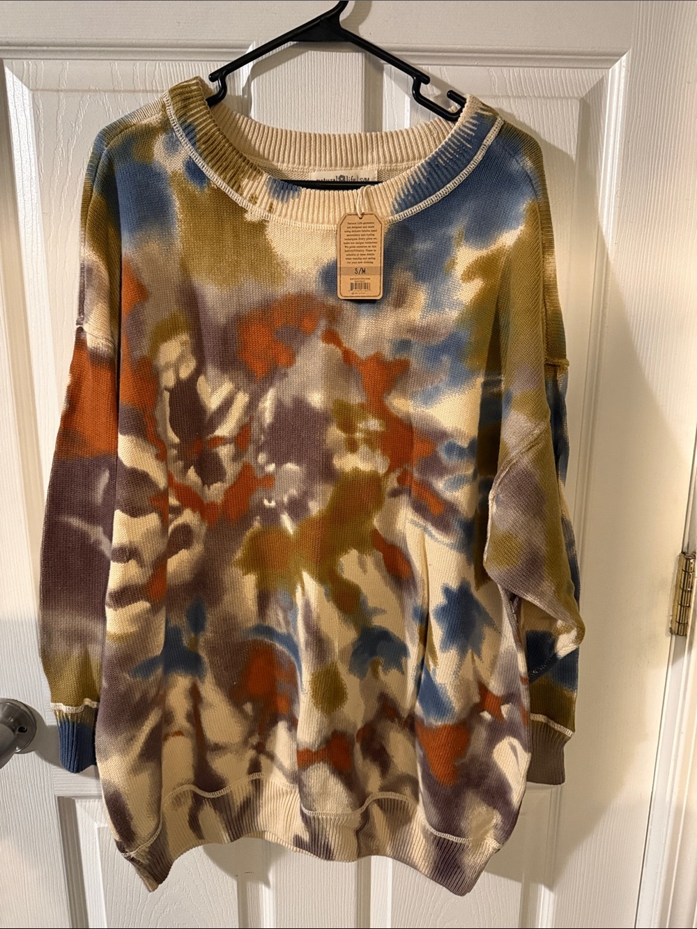 NATURAL LIFE Multicolor Tie-Dye Oversized Sweater S/M